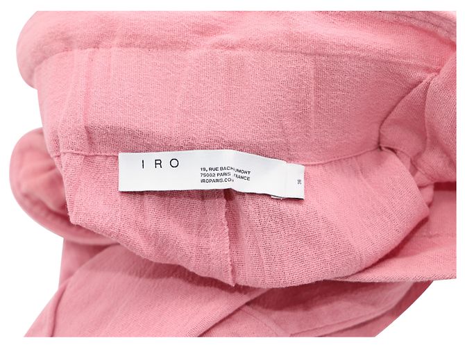 Calça IRO cintura alta em algodão rosa - vista 3