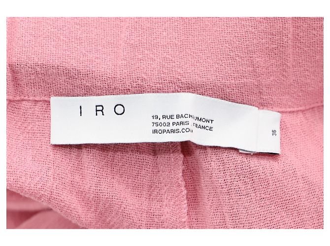 Calça IRO cintura alta em algodão rosa - vista 4