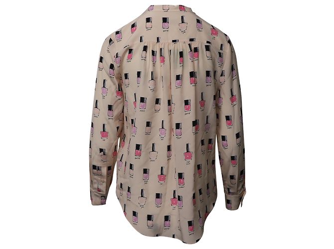 Kate Spade Bluse mit Nagellack-Print aus rosa Seide - Ansicht 3
