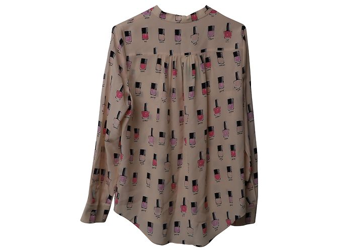 Kate Spade Bluse mit Nagellack-Print aus rosa Seide - Ansicht 4