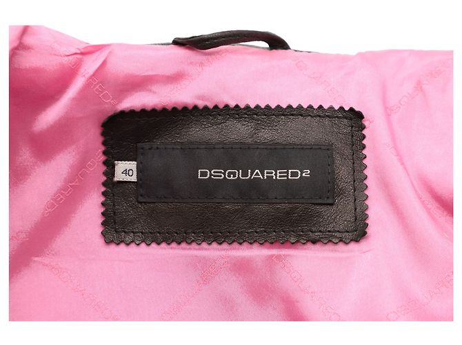 Dsquared2 Lace-up Biker Jacket in Black Leather - vue 4