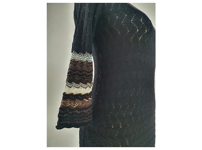 M Missoni Schwarzes Viscose Kleid Größe S Mehrfarben - Ansicht 2