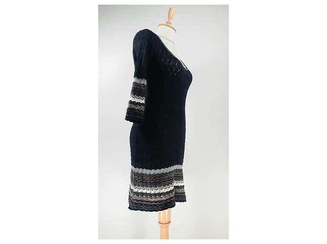 M Missoni Schwarzes Viscose Kleid Größe S Mehrfarben - Ansicht 3