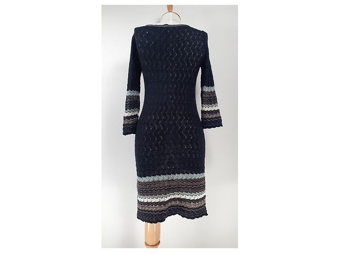 M Missoni Schwarzes Viscose Kleid Größe S Mehrfarben - Ansicht 4
