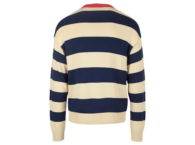 Gestreifte Strickjacke mit Gucci-Stickerei - Ansicht 2