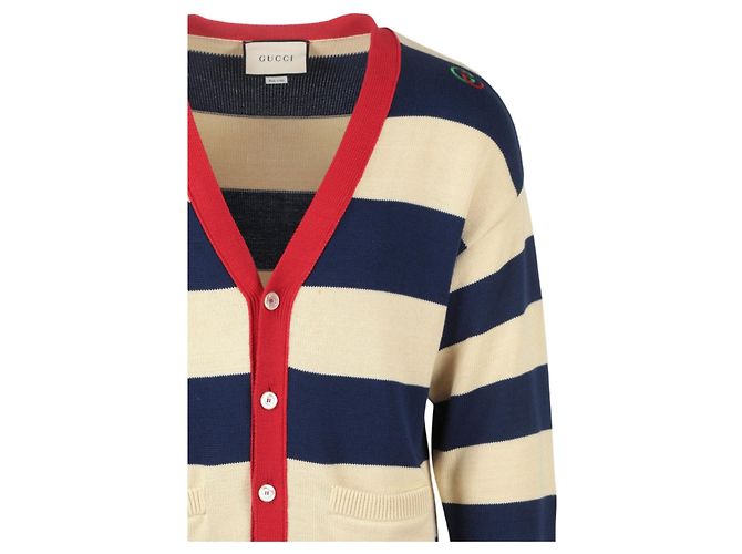 Gestreifte Strickjacke mit Gucci-Stickerei - Ansicht 3