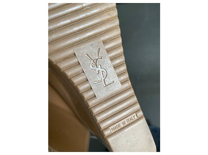 Saint Laurent Botas De Goma Nuevo Castaño Beige - vista 7