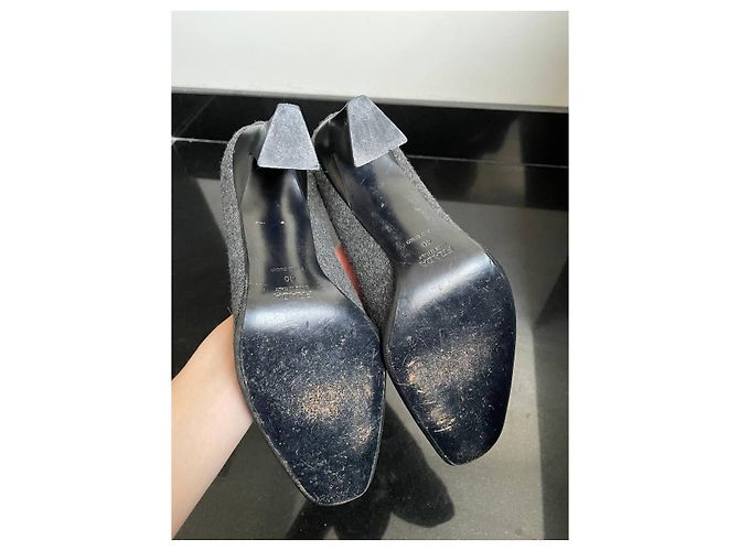 Prada Pumps Schwarz Grau Wolle Satin Größe 40 - Ansicht 5