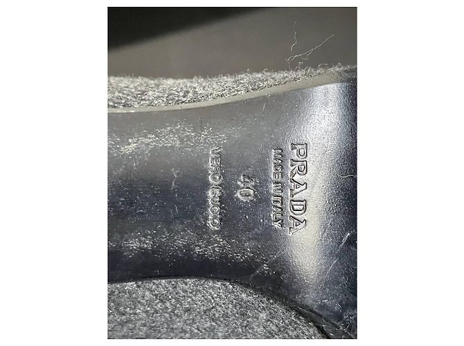 Prada Pumps Schwarz Grau Wolle Satin Größe 40 - Ansicht 6