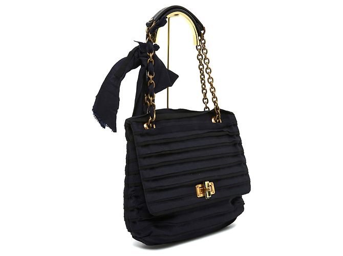 Lanvin HAPPY BAG RIBBONS ELBAZ BLACK NAVY - vue 2