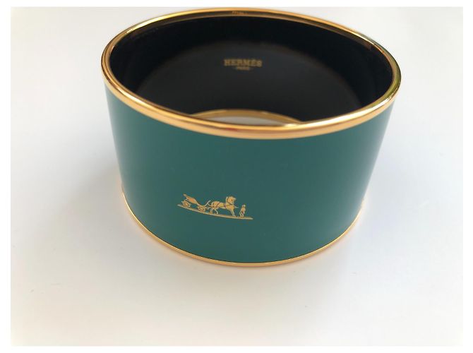 Hermès Wagen extra großes Armband Dunkelgrün - Ansicht 2