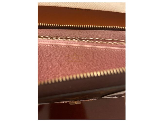 Louis Vuitton Zippy Wallet Dog Valentine Marrone Rosa Pelle - vista 5