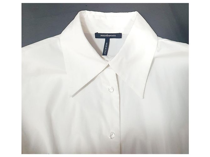 Camicia in pizzo bianca ROCCOBAROCCO Nero Bianco - vista 5