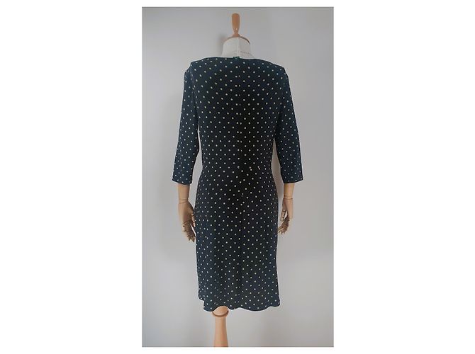 Ralph Lauren Kleid mit Punkten Schwarz Beige - Ansicht 3