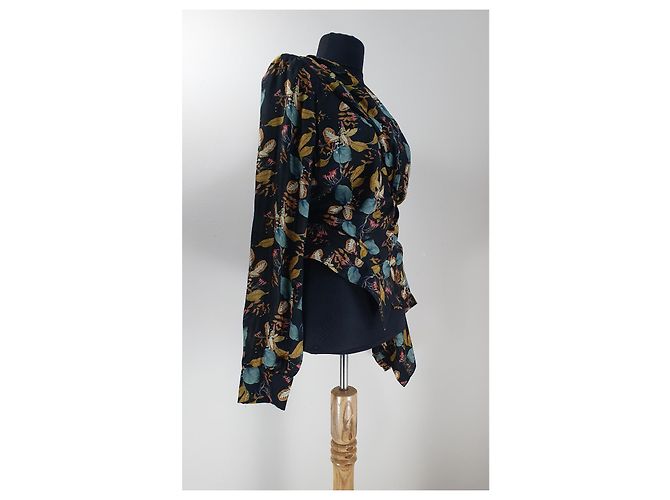 Top de seda con estampado floral Nicholas Kirkwood Multicolor - vista 2