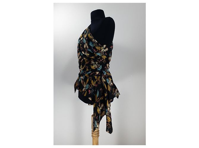 Top de seda con estampado floral Nicholas Kirkwood Multicolor - vista 3