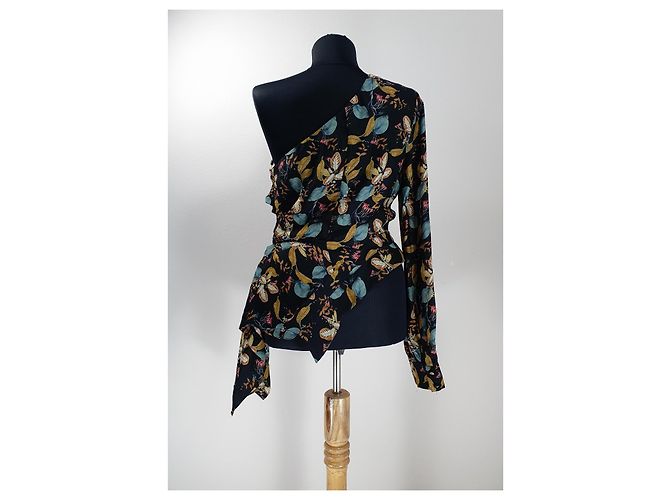 Top de seda con estampado floral Nicholas Kirkwood Multicolor - vista 4