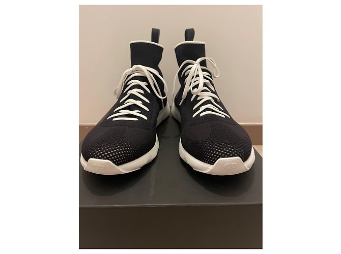Dior High Top Sneaker Schwarz Stoff - Ansicht 2
