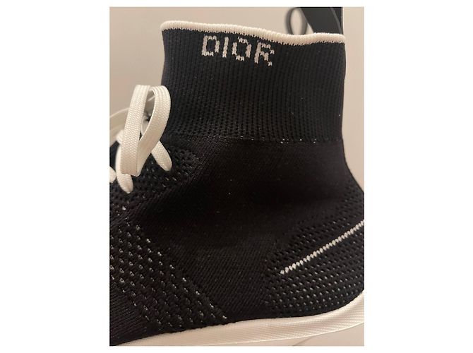Dior High Top Sneaker Schwarz Stoff - Ansicht 4