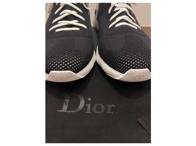 Dior High Top Sneaker Schwarz Stoff - Ansicht 5