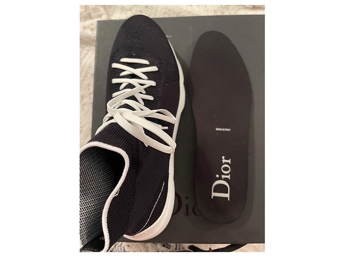 Dior High Top Sneaker Schwarz Stoff - Ansicht 6