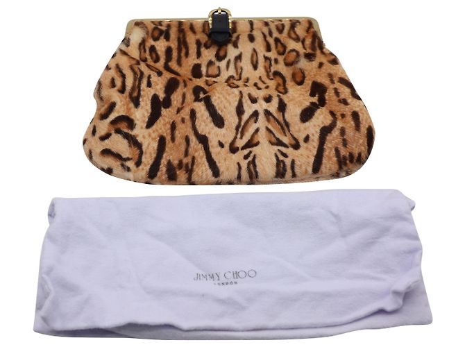 Pochette Jimmy Choo con stampa leopardata in capelli castani - vista 6