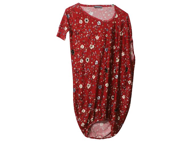 Alexander McQueen Asymmetric Back Draped Floral Dress in Multicolor Wool - view 4