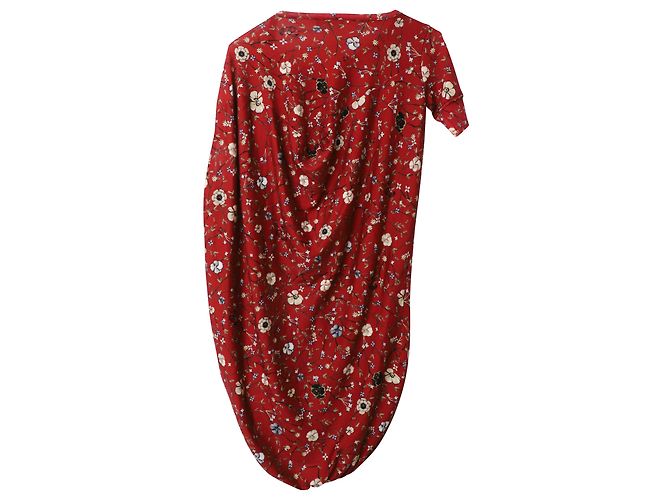 Alexander McQueen Asymmetric Back Draped Floral Dress in Multicolor Wool - view 5