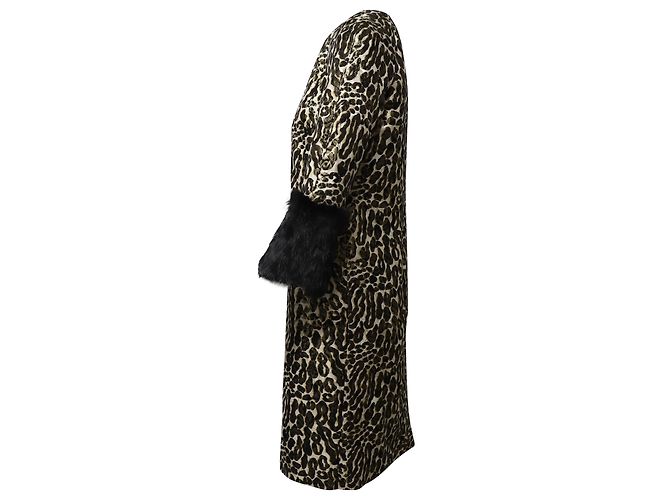 Casaco Jacquard Animal Print Tory Burch com mangas de pele em seda multicolorida Impressão em python - vista 2