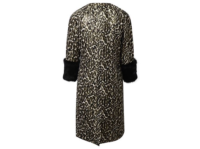 Casaco Jacquard Animal Print Tory Burch com mangas de pele em seda multicolorida Impressão em python - vista 3
