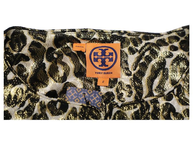 Casaco Jacquard Animal Print Tory Burch com mangas de pele em seda multicolorida Impressão em python - vista 6