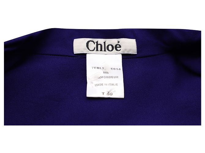Chloé Blusa Chloe Button Down in Seta Viola Porpora - vista 4