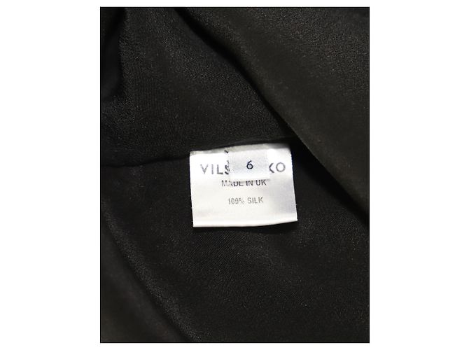 Vilshenko Langarm-Blumenkleid aus schwarzer Seide - Ansicht 3