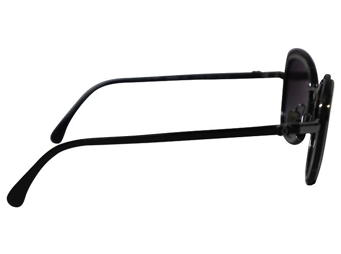Occhiali da sole Chanel Pantos Cat-Eye in acetato nero - vista 4