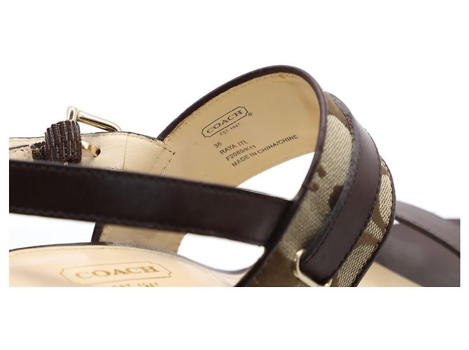 Coach Sandales Slingback en Cuir Marron - vue 6