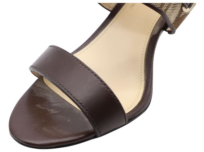 Coach Sandales Slingback en Cuir Marron - vue 7