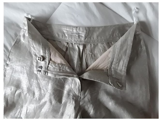 Gerard Darel Silberne Leinenhose mit hoher Taille - Ansicht 6
