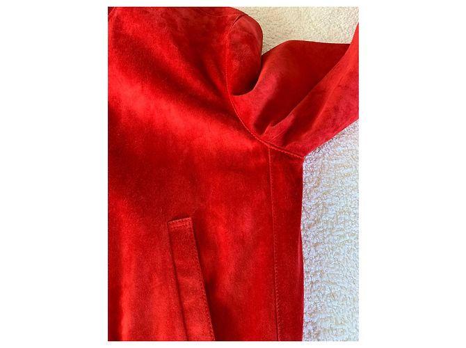 Loewe Red suede bomber jacket - view 11