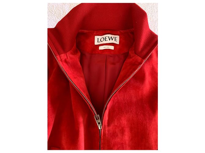 Loewe Red suede bomber jacket - view 3