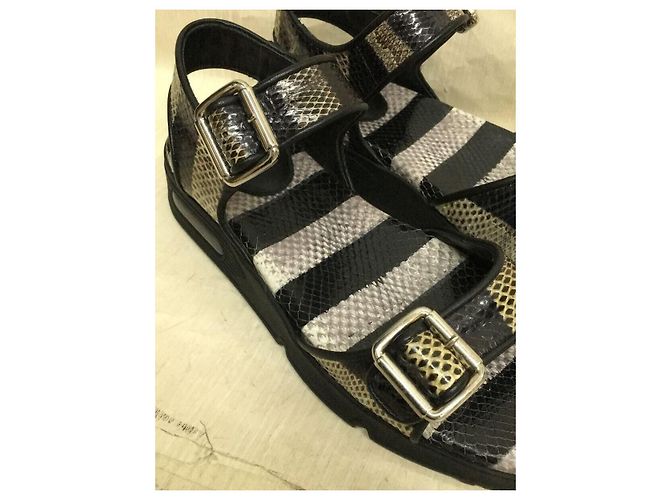 GIVENCHY Python leather / air sole / strap sandals / sandals / 41 / Black - view 6