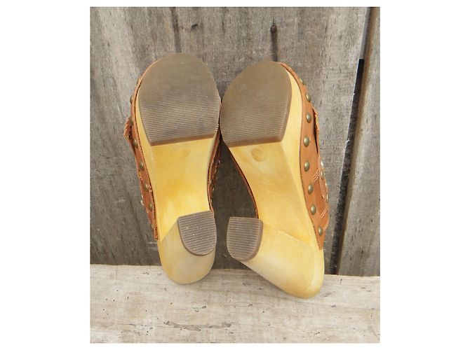 Zoccoli Ash Souk in pelle e legno marrone chiaro taglia 36 - vista 5