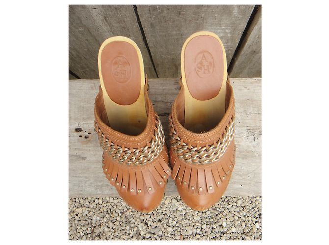 Zoccoli Ash Souk in pelle e legno marrone chiaro taglia 36 - vista 6