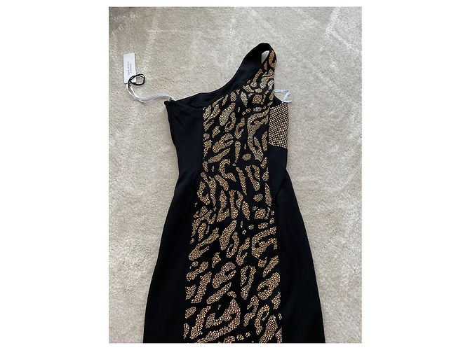 Versace Kleid Schwarz Viscose mit Kristallen - Ansicht 10