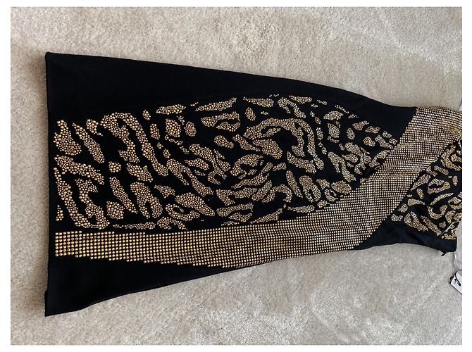 Versace Kleid Schwarz Viscose mit Kristallen - Ansicht 2