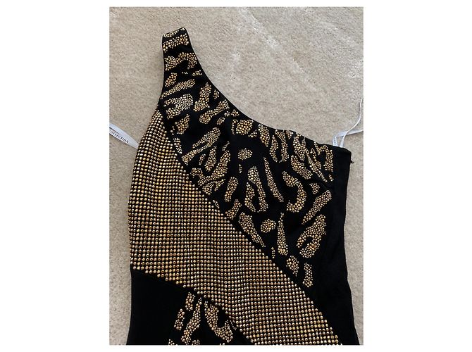 Versace Kleid Schwarz Viscose mit Kristallen - Ansicht 5