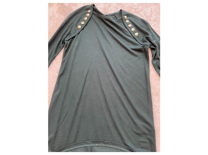 Top Balmain Verde de Viscosa con Botones Dorados - vista 3