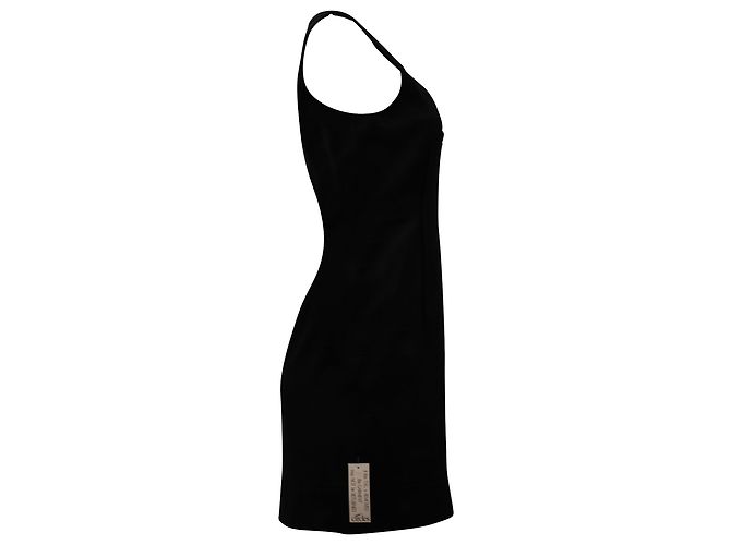 Theory Eng anliegendes Kleid mit U-Ausschnitt aus schwarzer Wolle - Ansicht 3