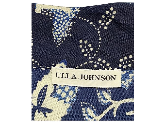 Ulla Johnson Asima Batik One-Shoulder-Bluse aus blauer Baumwolle - Ansicht 4
