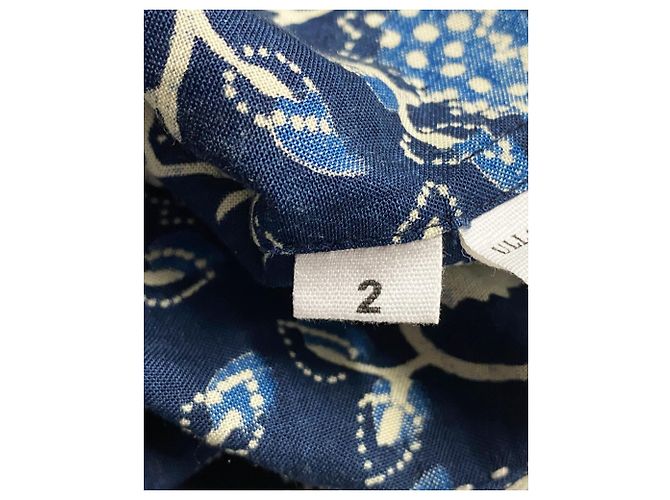 Ulla Johnson Asima Batik One-Shoulder-Bluse aus blauer Baumwolle - Ansicht 5