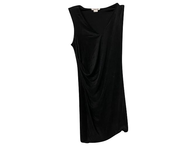VESTIDO SIN MANGAS DRAPEADO Helmut Lang en Cupro negro - vista 3
